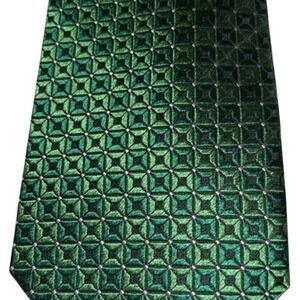Stafford Performance Classic Green/black Geometric 100% Silk Men's Tie